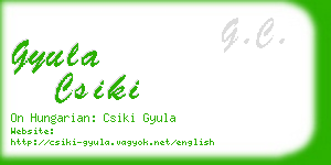 gyula csiki business card